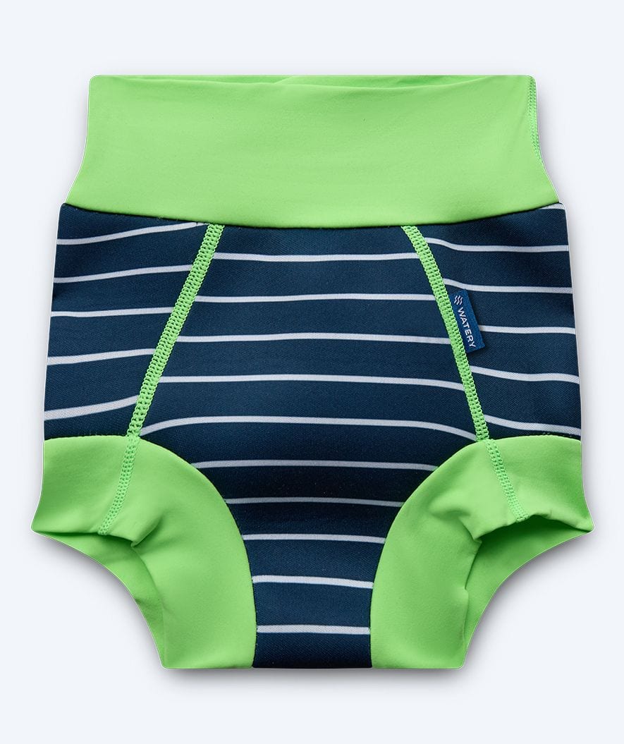 Watery swim nappies for kids - Neoprene Swim Nappy - Green Stripes - Image 6