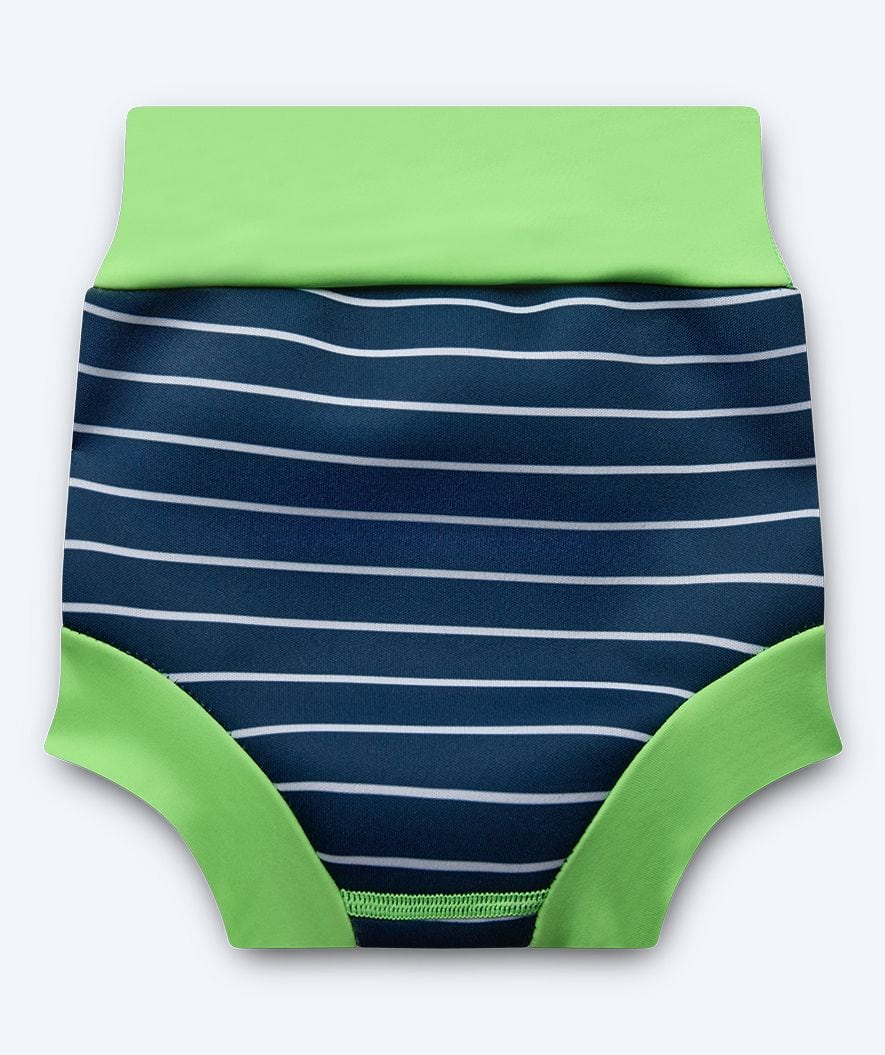 Watery swim nappies for kids - Neoprene Swim Nappy - Green Stripes - Image 7