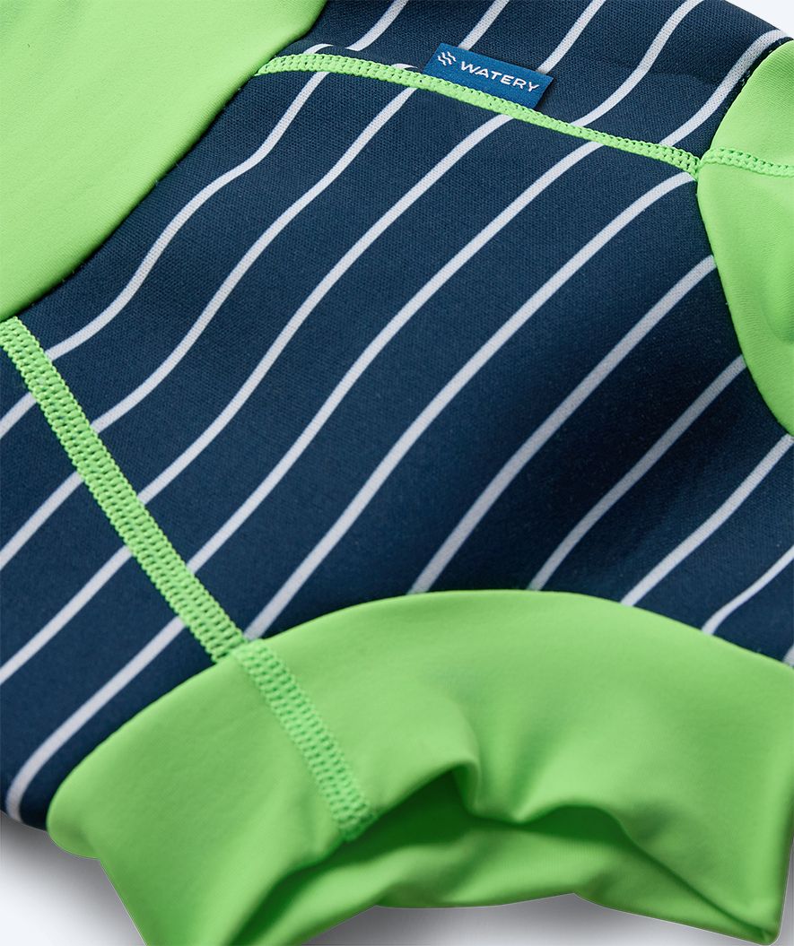 Watery swim nappies for kids - Neoprene Swim Nappy - Green Stripes - Image 8