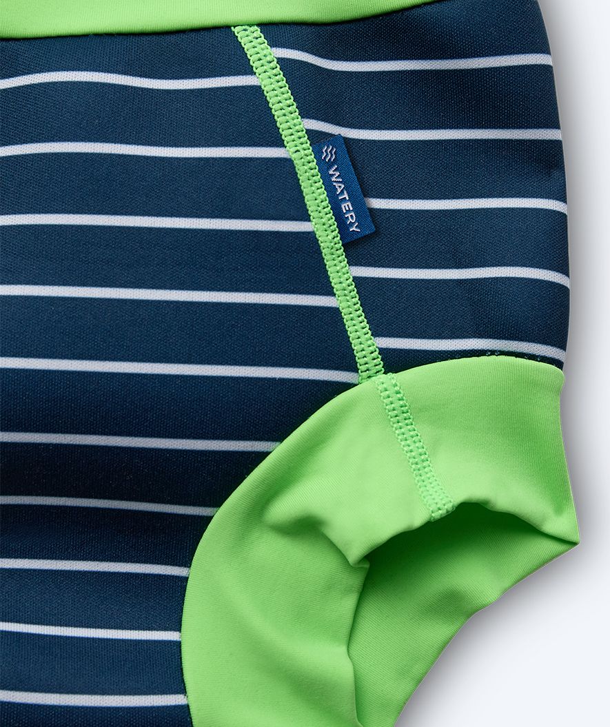 Watery swim nappies for kids - Neoprene Swim Nappy - Green Stripes - Image 9