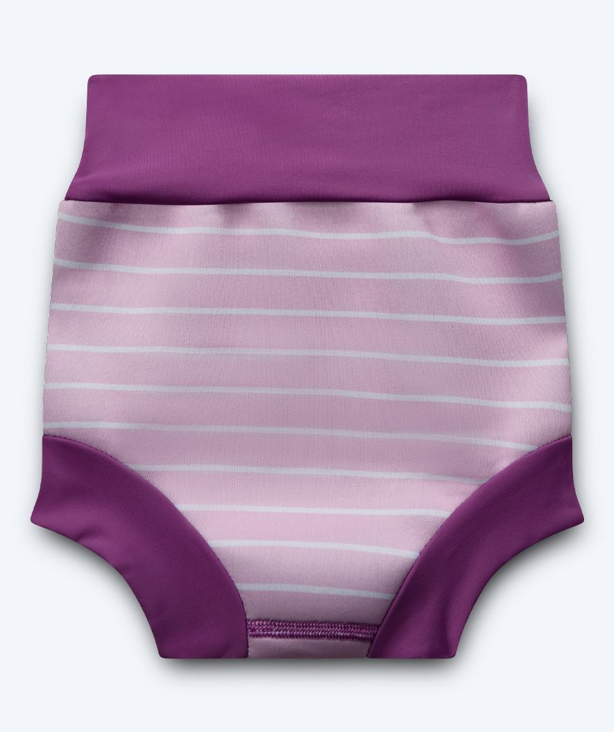 Watery swim nappies for kids - Neoprene Swim Nappy - Purple Stripes - Image 2