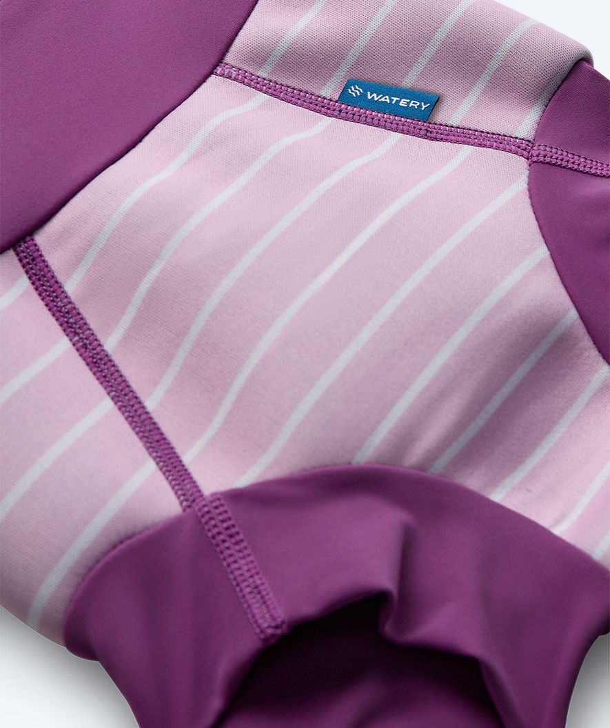Watery swim nappies for kids - Neoprene Swim Nappy - Purple Stripes - Image 3