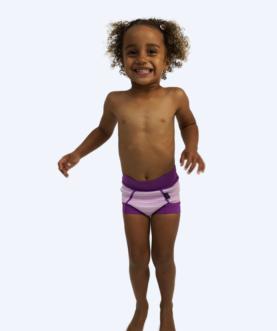 Watery swim nappies for kids - Neoprene Swim Nappy - Purple Stripes - Image 9