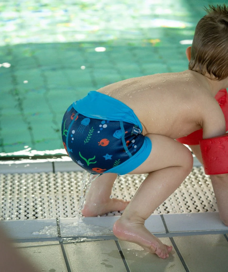 Watery swim nappies for kids - Neoprene Swim Nappy - Turquoise Stripes - Image 12