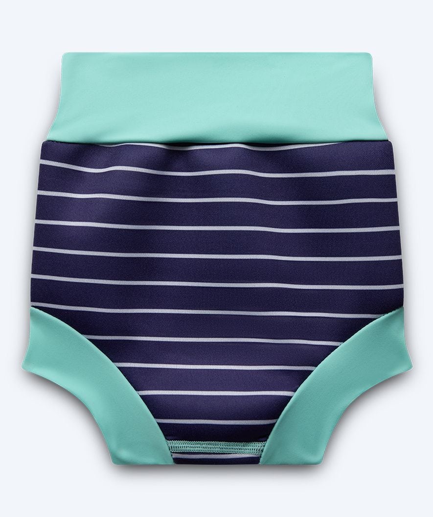 Watery swim nappies for kids - Neoprene Swim Nappy - Turquoise Stripes - Image 2