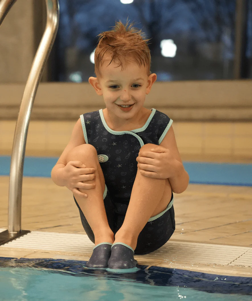 Watery swim socks for kids - Seadon - Atlantic Turquoise - Image 4
