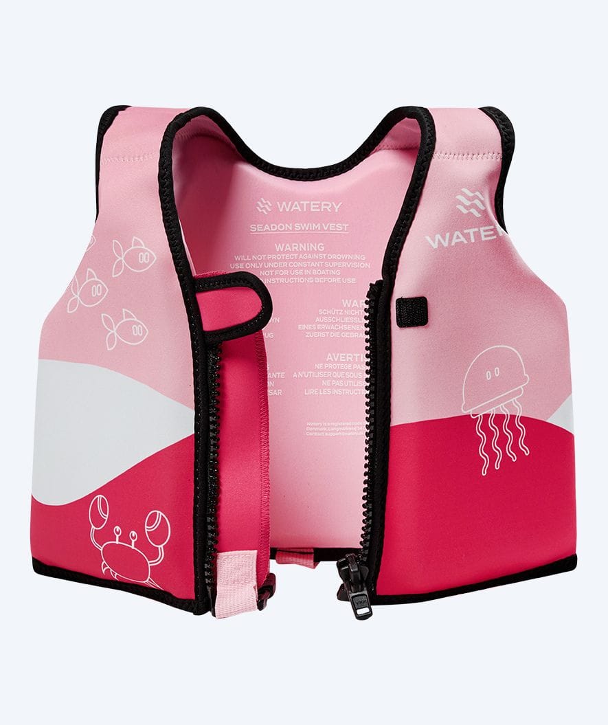 Watery swim vest for kids (1-6) - Seadon - Light pink (With harness) - Image 3