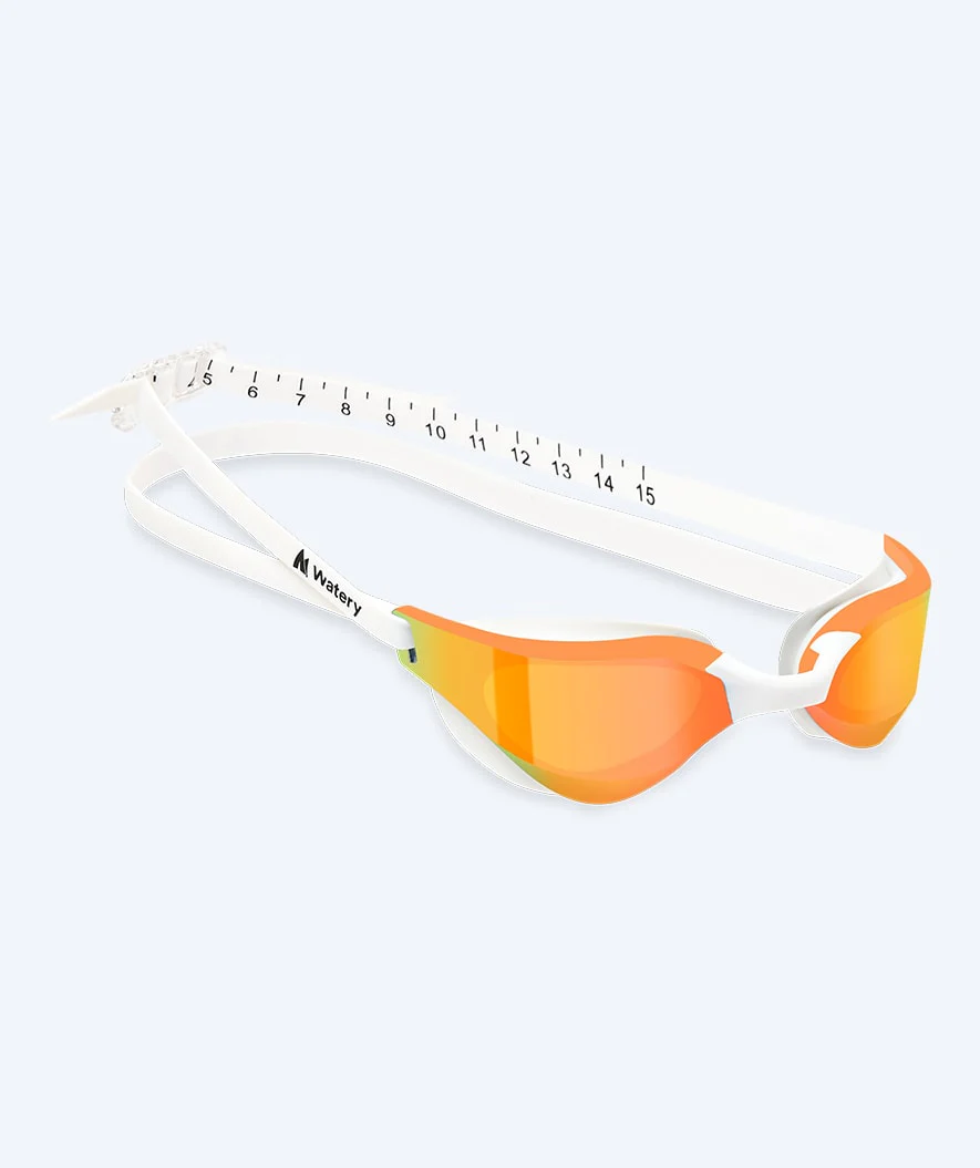 Watery swimming goggles - Instinct Mirror - White/gold
