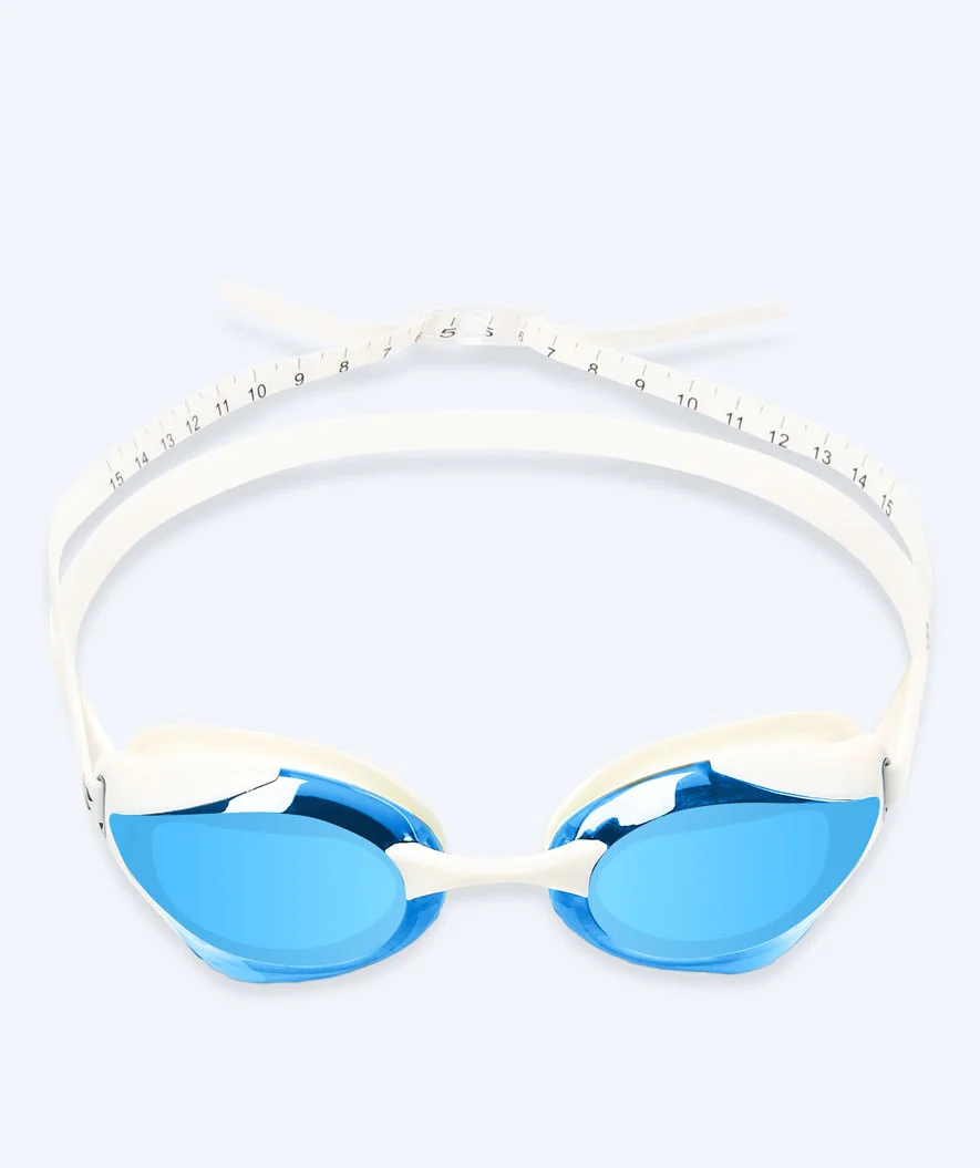 Watery Elite swimming goggles - Poseidon Ultra Mirror - White/blue - Image 2