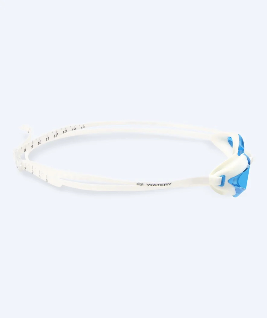 Watery Elite swimming goggles - Poseidon Ultra Mirror - White/blue - Image 4
