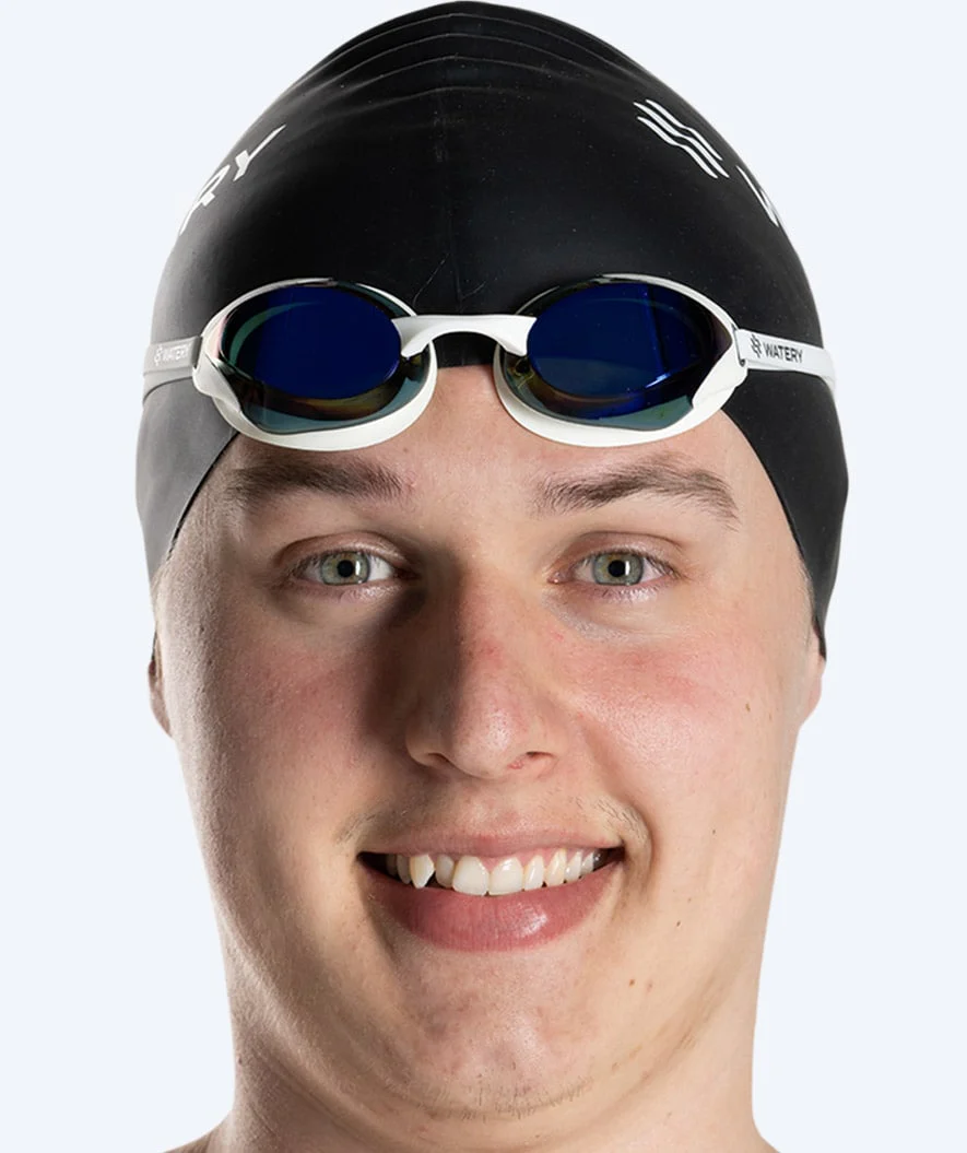 Watery Elite swimming goggles - Poseidon Ultra Mirror - White/blue - Image 7