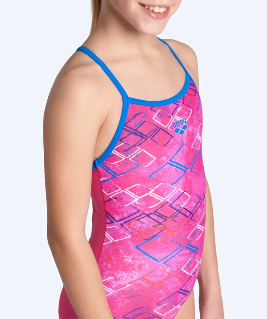Arena swimsuit for girls - Daly Light Drop Back - Light pink/purple - Image 3