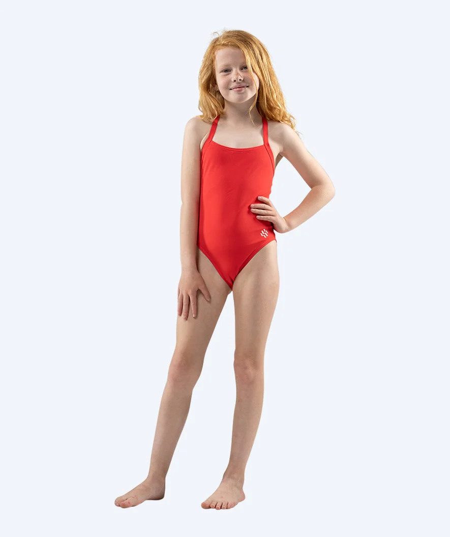 Watery swimsuit for girls - Freestyler Solid - Cherry Red - Image 12