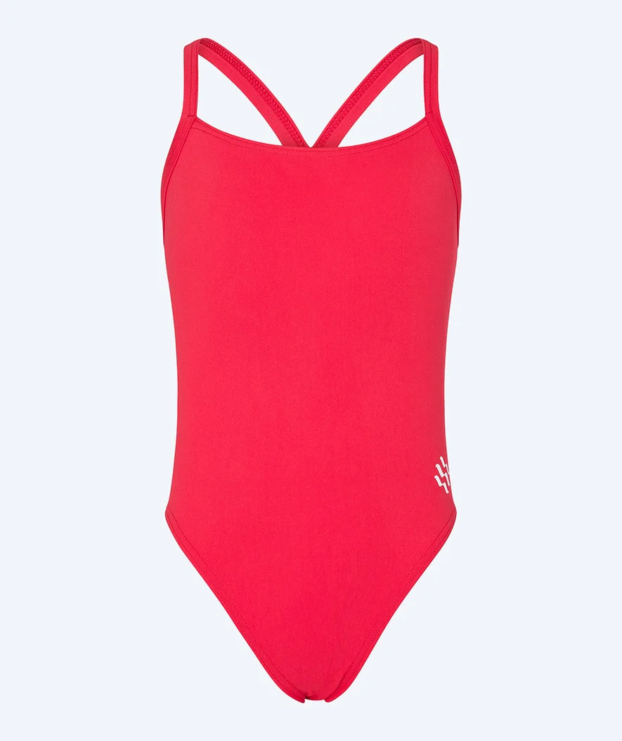 Watery swimsuit for girls - Freestyler Solid - Cherry Red - Image 2