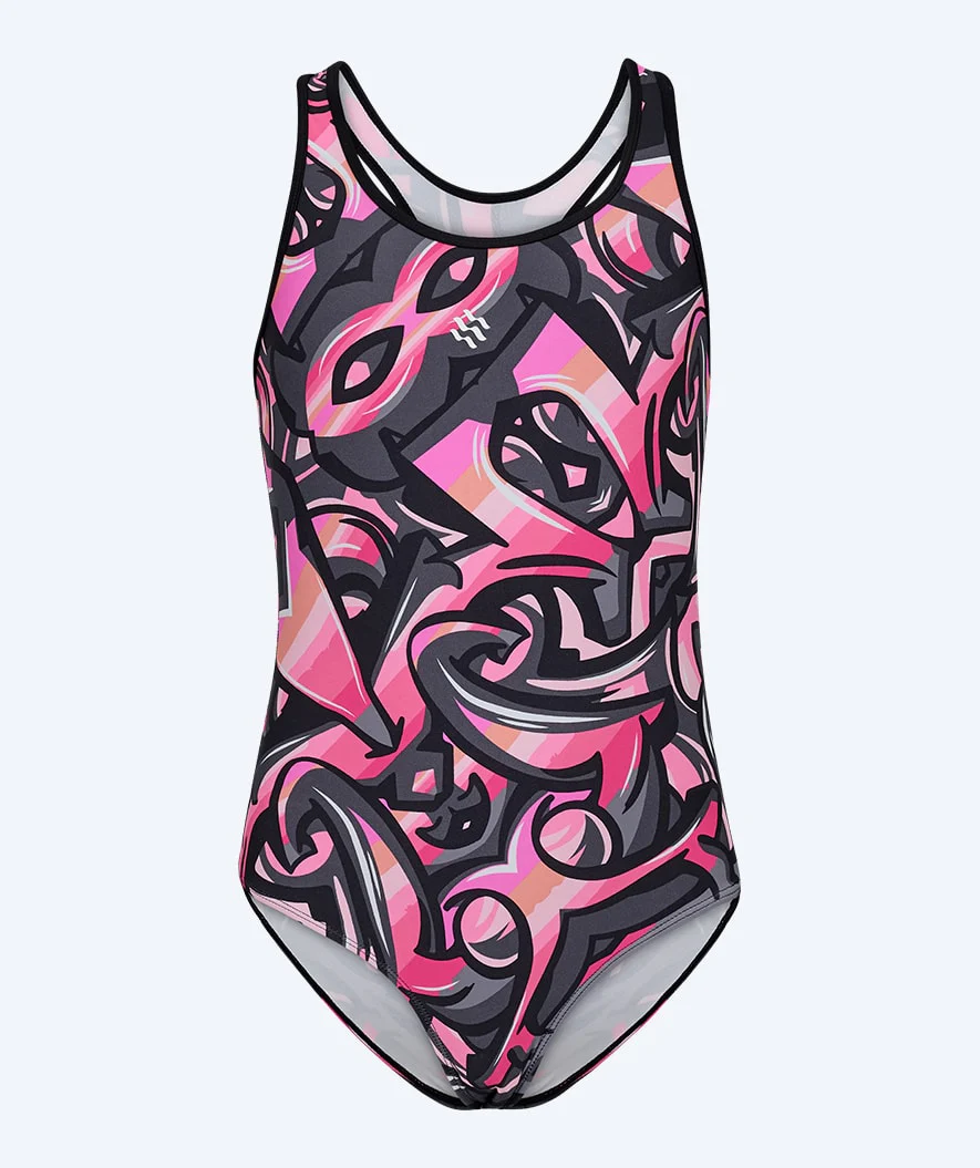 Watery swimsuit for girls - Rodney - Light pink/black - Image 12