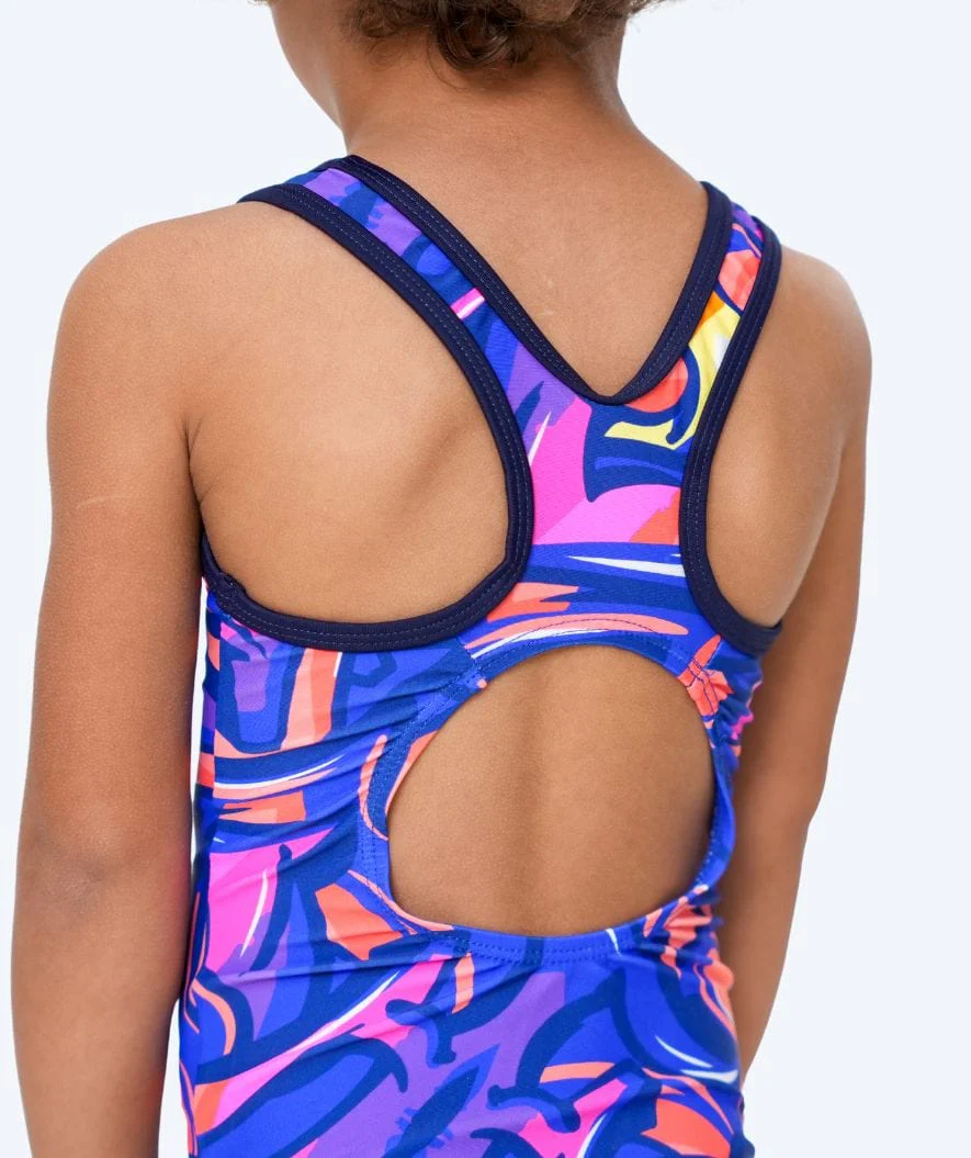 Watery swimsuit for girls - Rodney - Purple/orange - Image 2