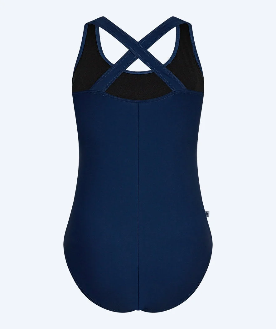 Watery swimsuit in plus size for women - Kaito - Dark blue/white - Image 9