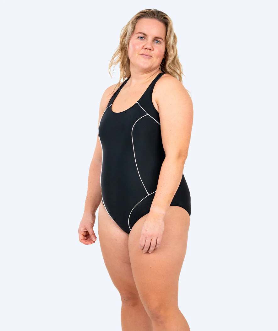 Watery swimsuit in plus size for women - Kaito - Black/white - Image 3