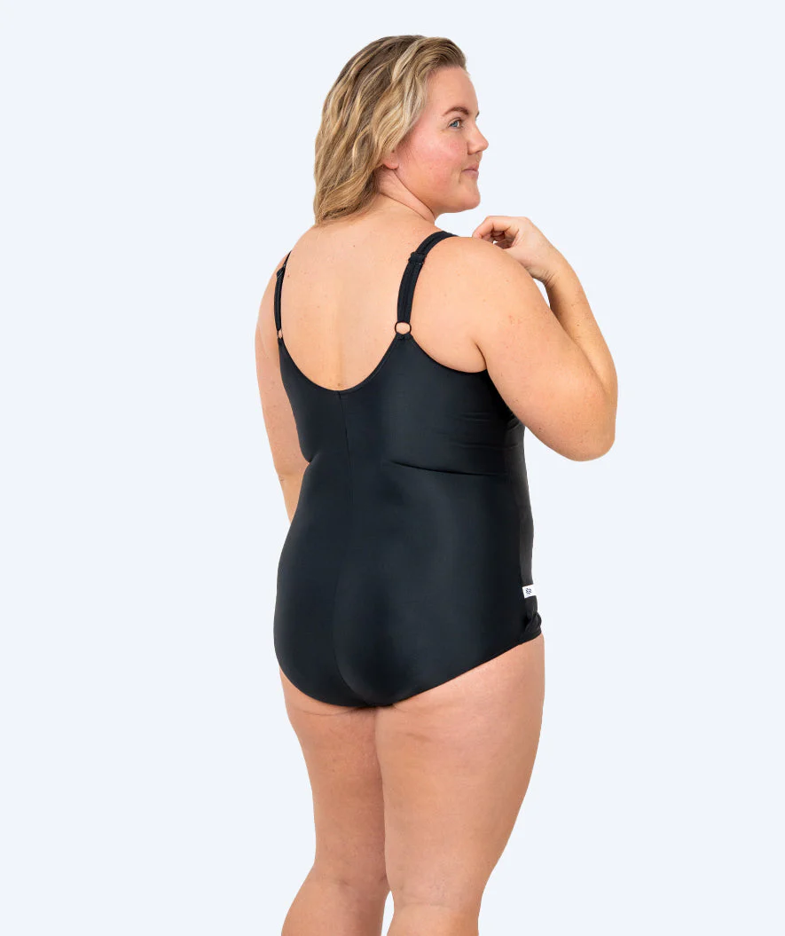 Watery swimsuit plus size for women with flowers - Vale - Black/blue - Image 4