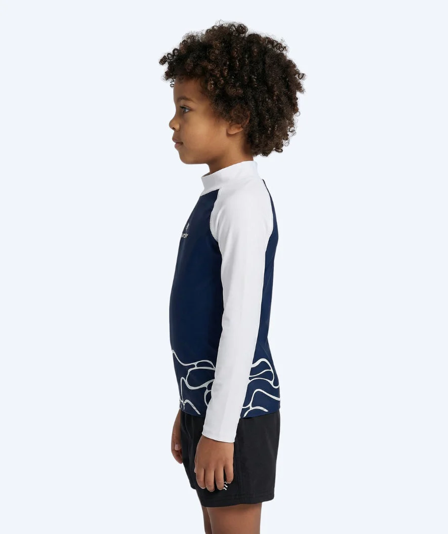 Watery UV-shirt for kids - Chilton Long Sleeve Rashguard - Dark blue/white - Image 3