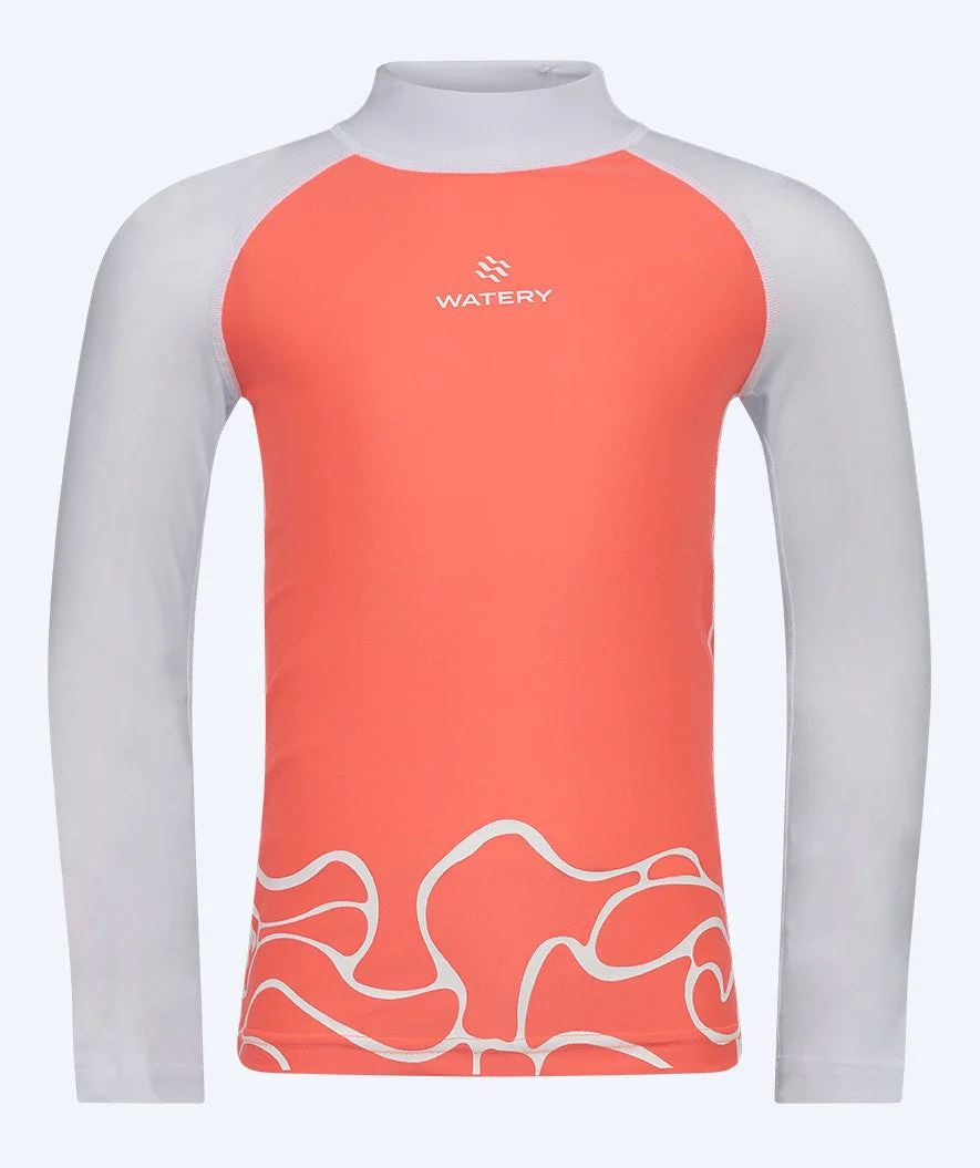 Watery UV-shirt for kids - Chilton Long Sleeve Rashguard - Light pink/white - Image 11