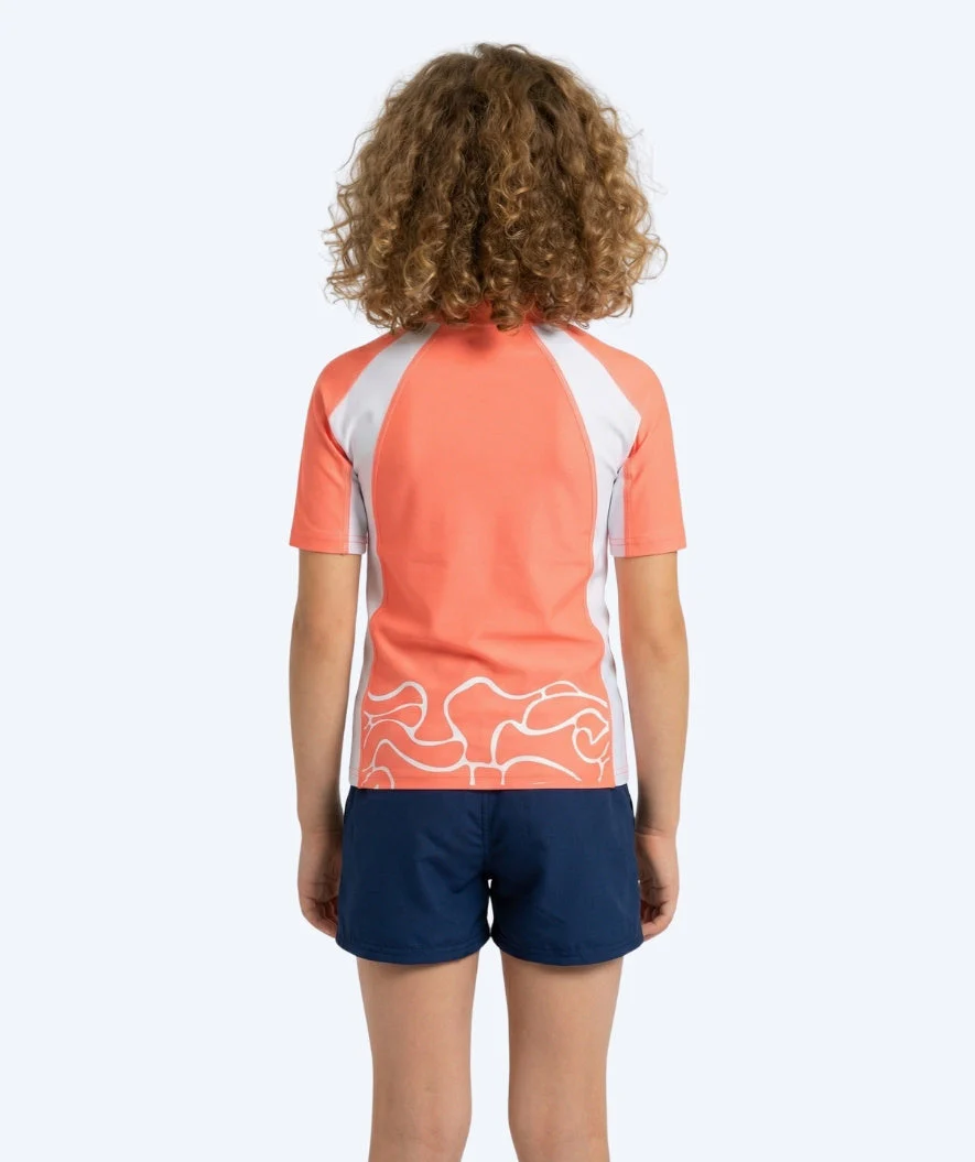 Watery UV-shirt for kids - Chilton Short Sleeve Rashguard - Light pink/white - Image 2