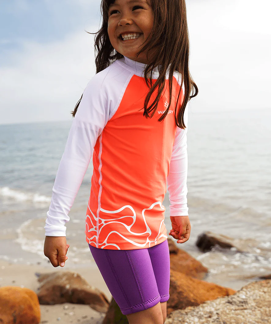 Watery UV-shirt for kids - Chilton Short Sleeve Rashguard - Light pink/white - Image 4