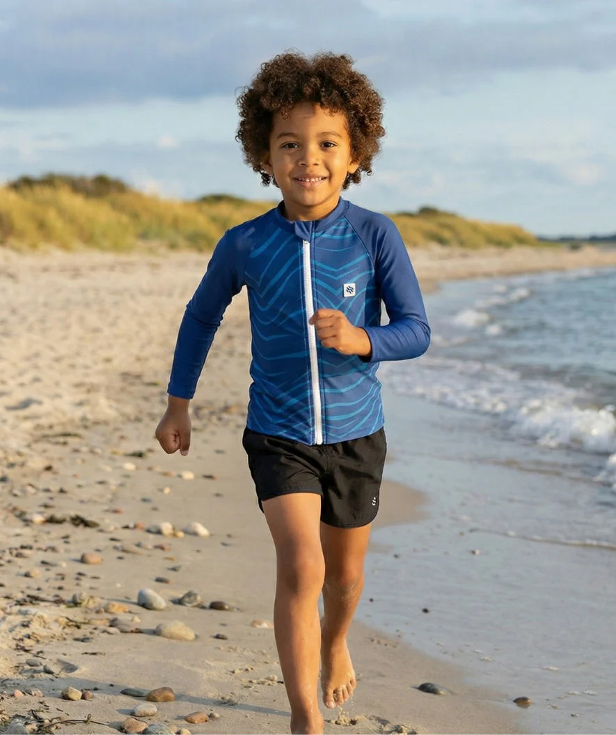 Watery UV-shirt for kids - Fjord Long Sleeve Rashguard - Dark blue - Image 6