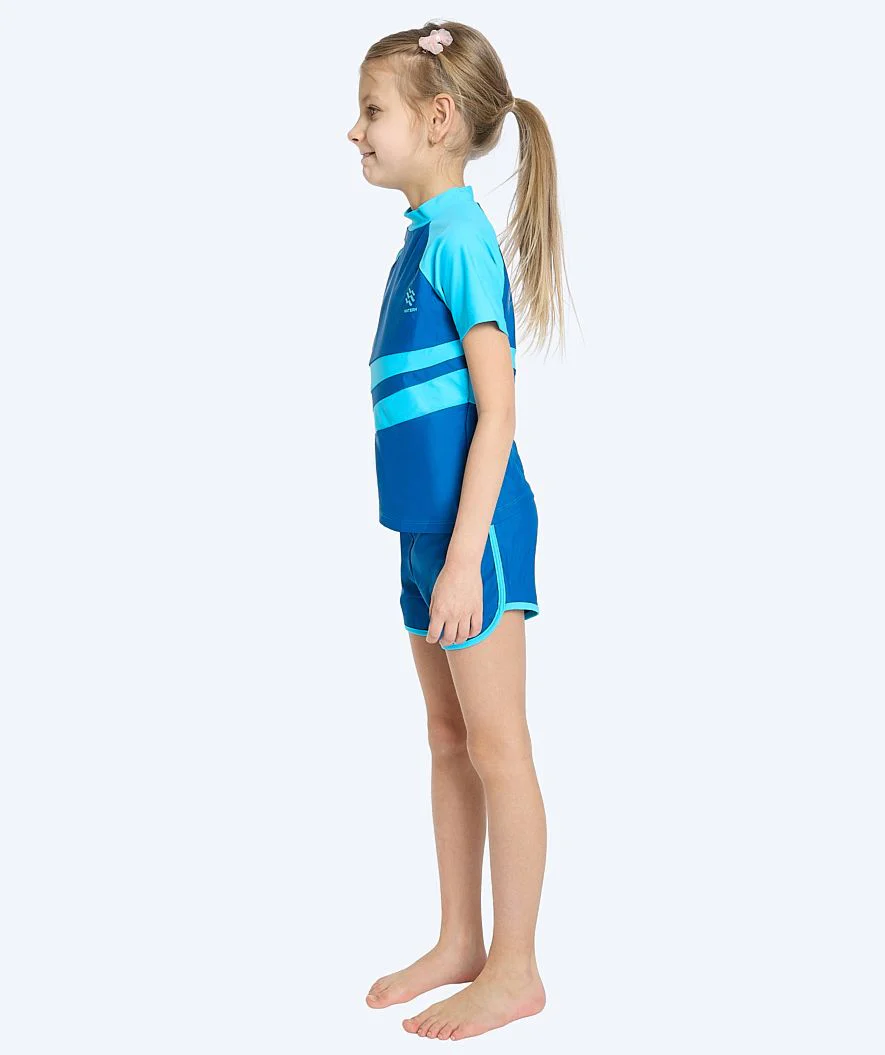 Watery UV-shirt for kids - Manami Short Sleeve Rashguard - Atlantic Blue - Image 3