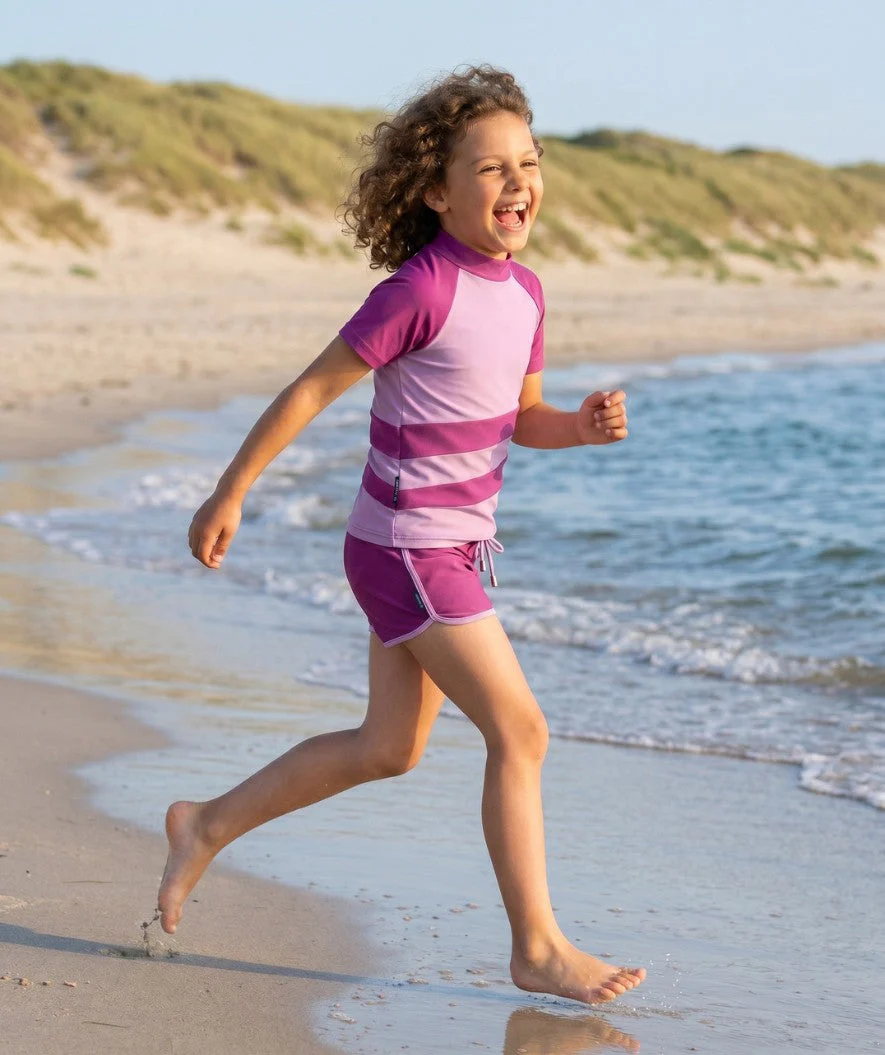 Watery UV-shirt for kids - Manami Short Sleeve Rashguard - Atlantic Purple - Image 5