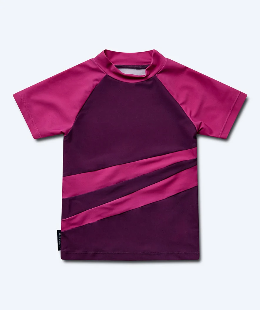 Watery UV-shirt for kids - Manami Short Sleeve Rashguard - Purple - Image 7