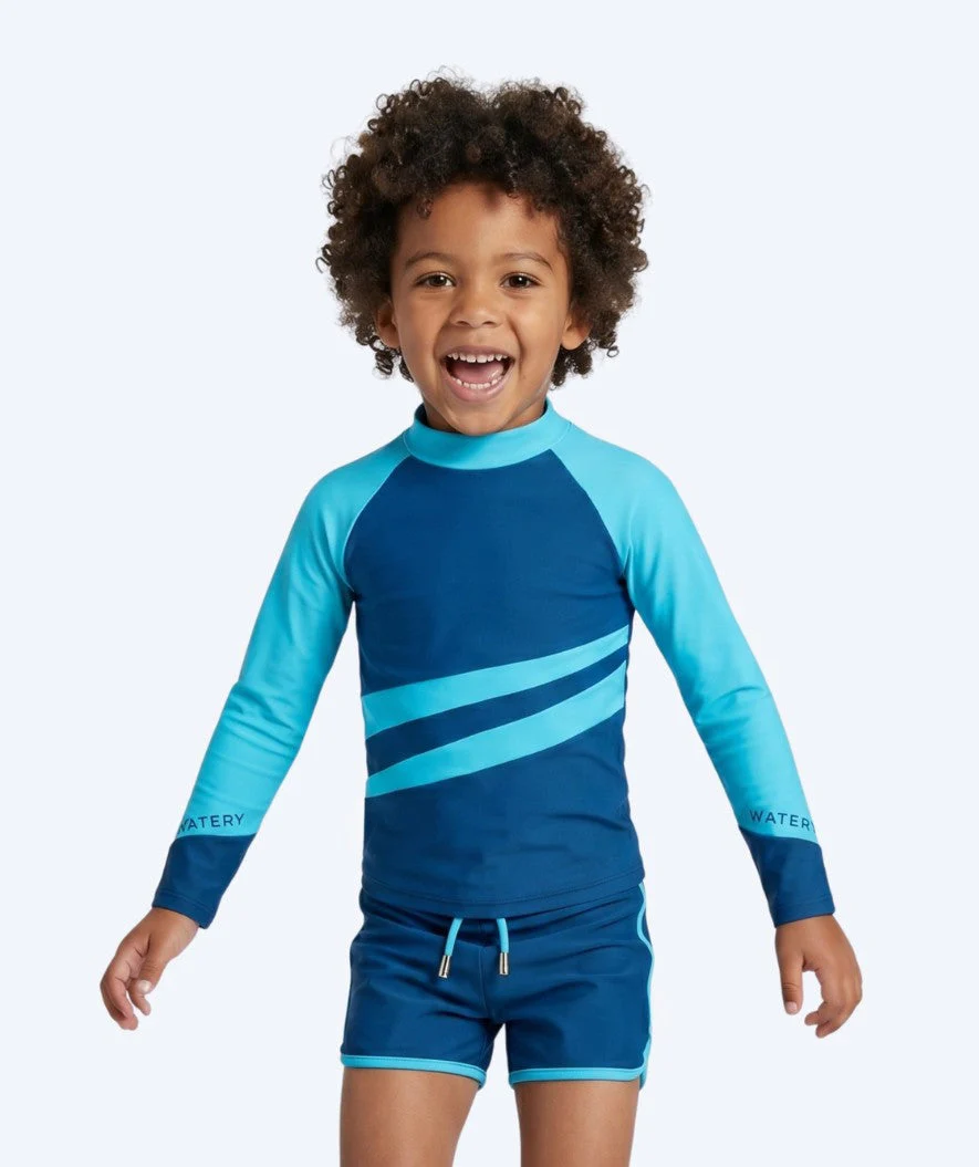 Watery UV-shirt for kids - Manami Long Sleeve Rashguard - Atlantic Blue