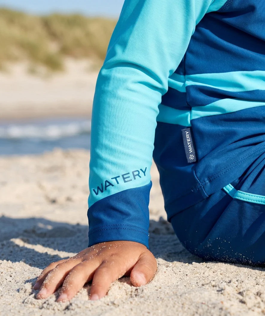 Watery UV-shirt for kids - Manami Long Sleeve Rashguard - Atlantic Blue - Image 6