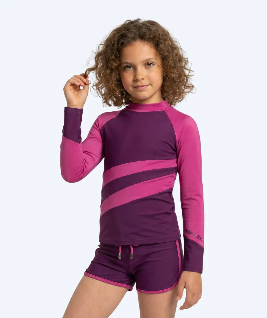 Watery UV-shirt for kids - Manami Long Sleeve Rashguard - Purple