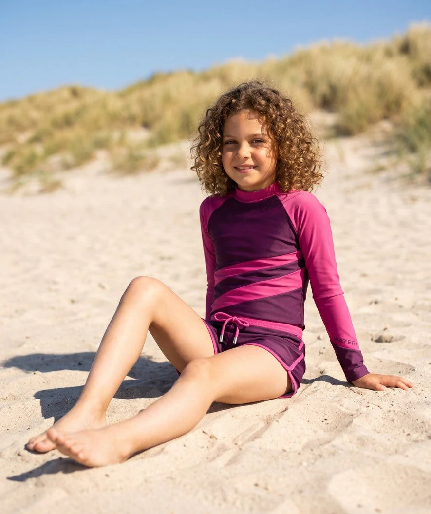 Watery UV-shirt for kids - Manami Long Sleeve Rashguard - Purple - Image 4