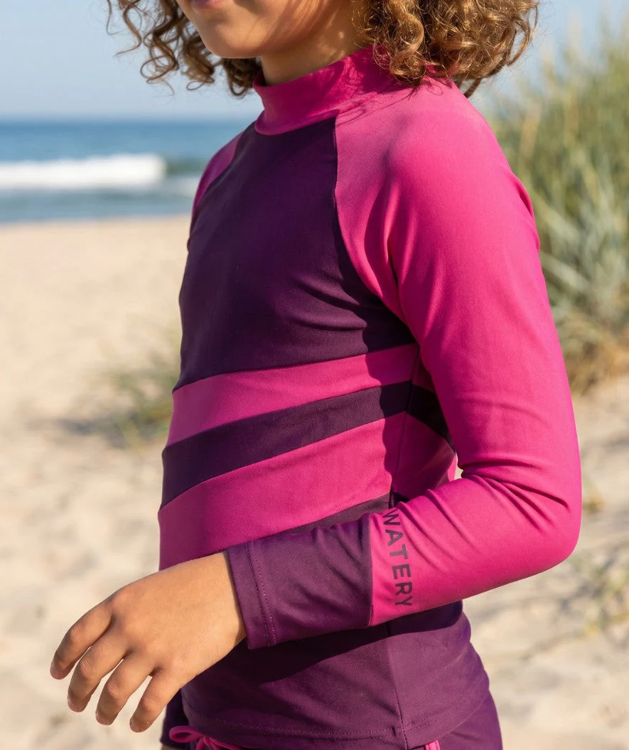 Watery UV-shirt for kids - Manami Long Sleeve Rashguard - Purple - Image 5