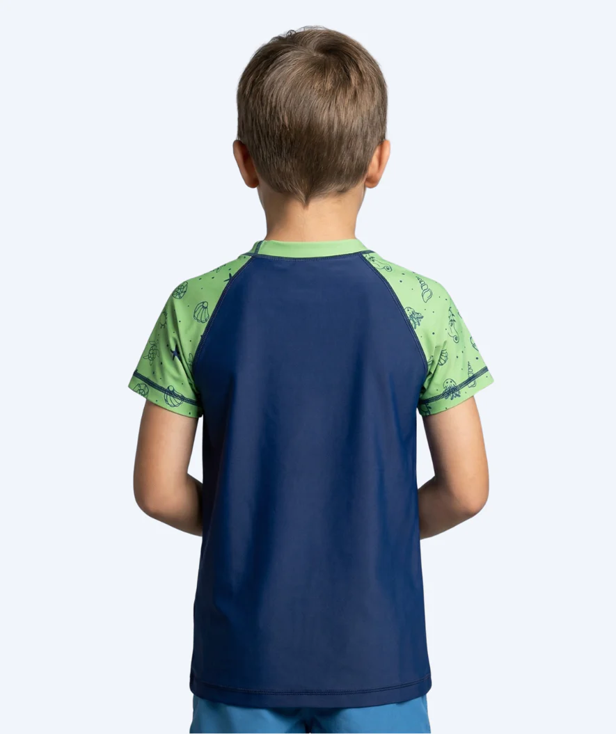 Watery UV-shirt for kids - Brandman Short Sleeve Rashguard - Green/blue - Image 2