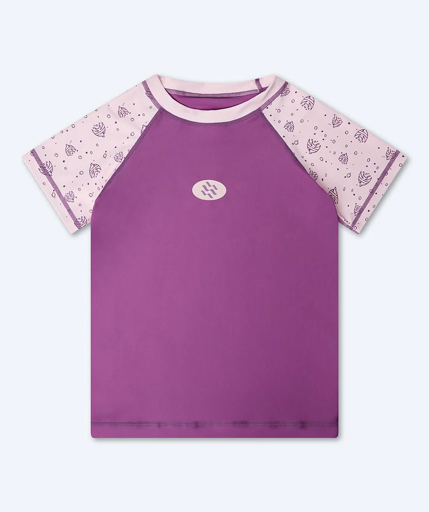 Watery UV-shirt for kids - Brandman Short Sleeve Rashguard - Pink/purple - Image 12