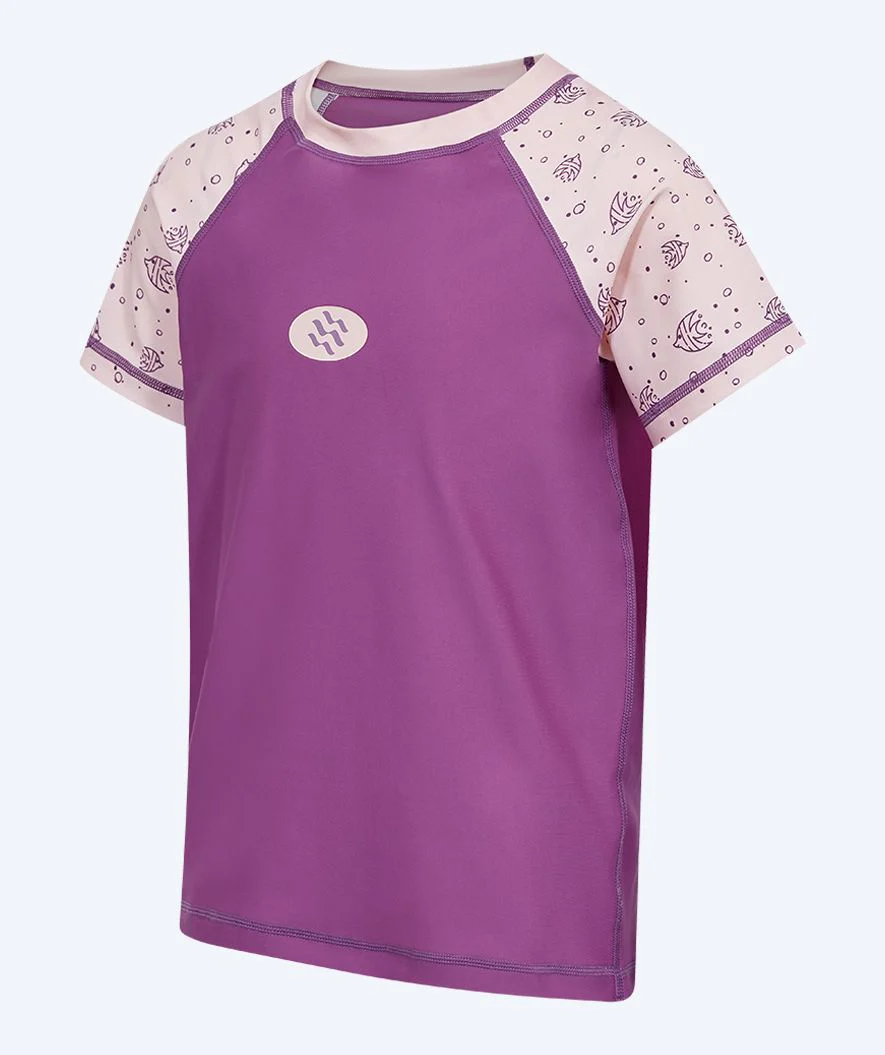 Watery UV-shirt for kids - Brandman Short Sleeve Rashguard - Pink/purple - Image 9