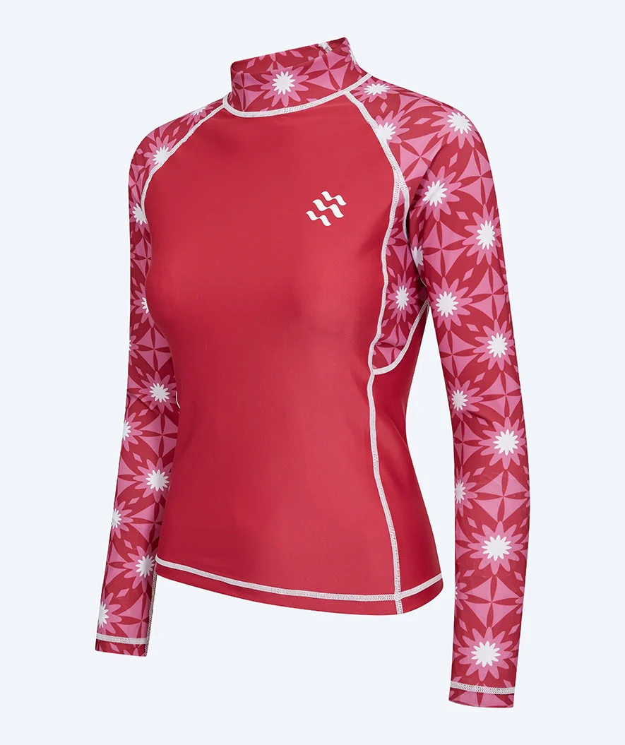 Watery UV-shirt for women - Aiko Long Sleeve Rashguard - Pink/dark red - Image 7