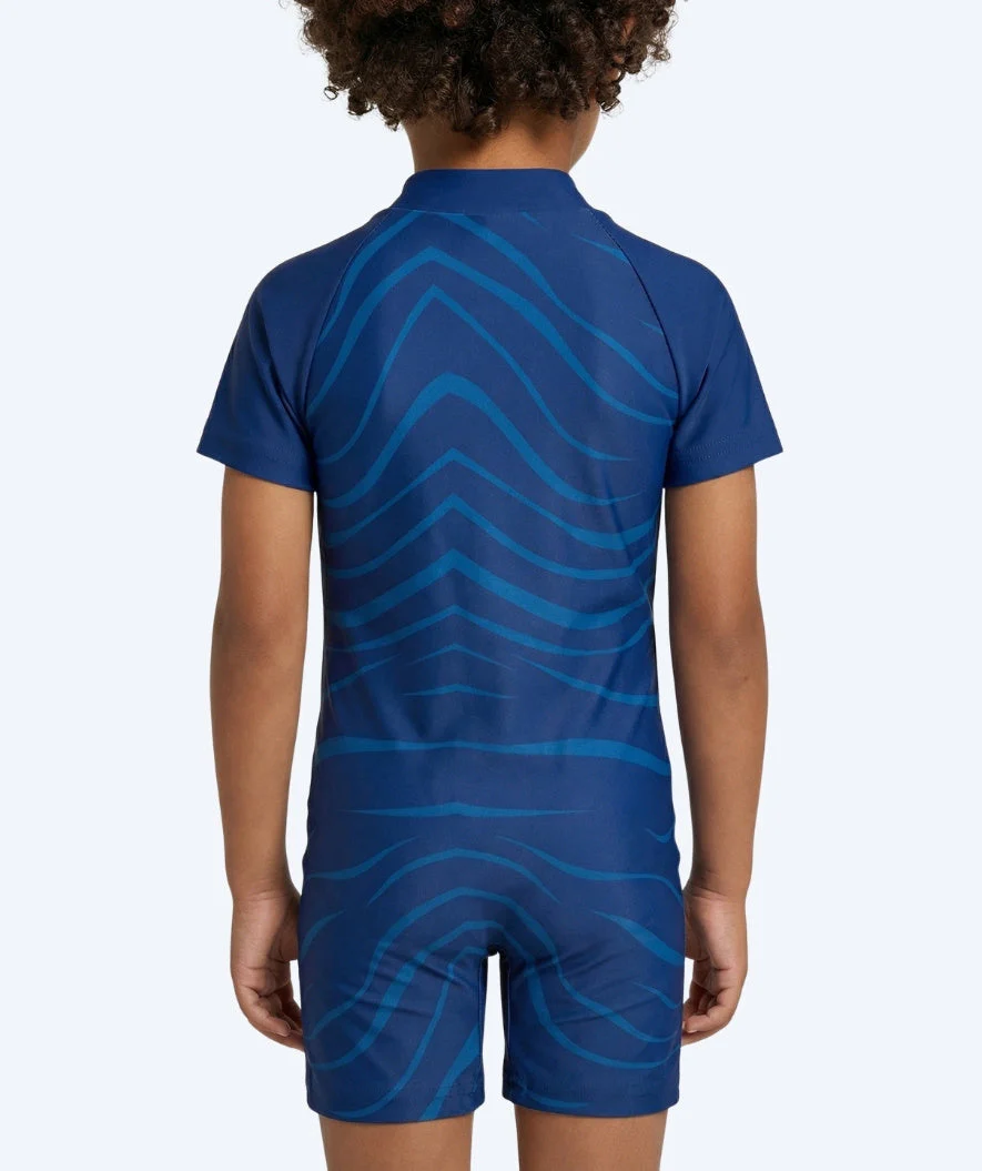 Watery UV-suit for children - Fjord Short Sleeve Rashguard - Dark blue - Image 2
