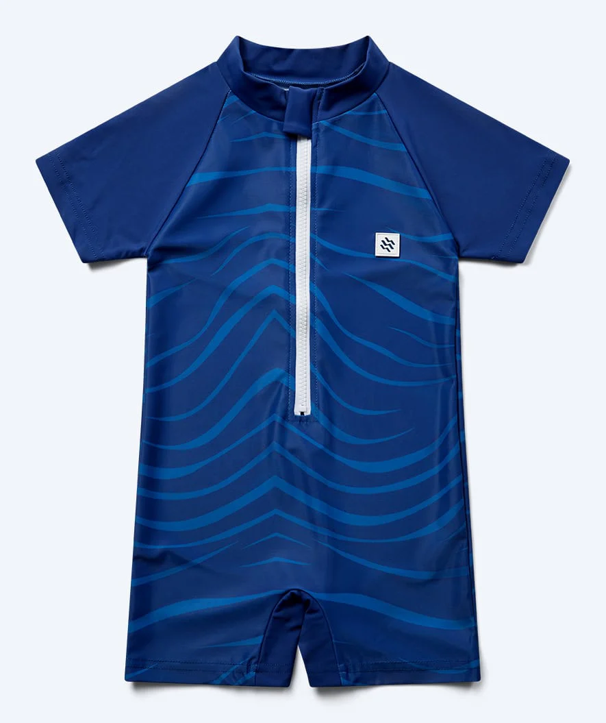 Watery UV-suit for children - Fjord Short Sleeve Rashguard - Dark blue - Image 9