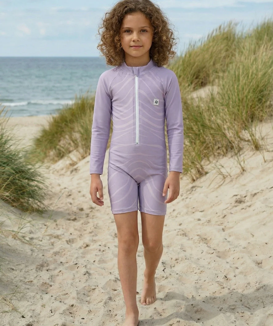 Watery UV-suit for children - Fjord Long Sleeve Rashguard - Purple - Image 6