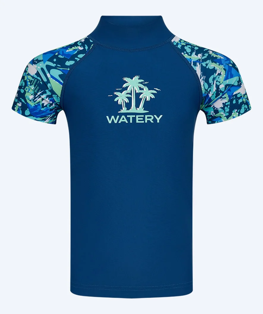 Watery UV-shirt for kids - Katsu Short Sleeve Rashguard - Light blue/dark blue - Image 10
