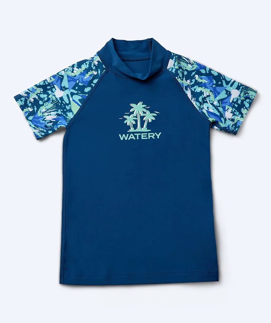Watery UV-shirt for kids - Katsu Short Sleeve Rashguard - Light blue/dark blue - Image 11