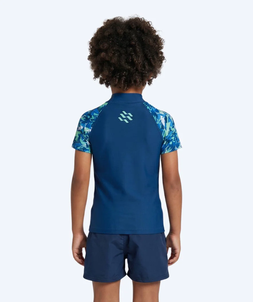 Watery UV-shirt for kids - Katsu Short Sleeve Rashguard - Light blue/dark blue - Image 2