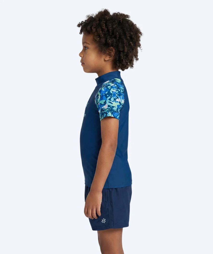 Watery UV-shirt for kids - Katsu Short Sleeve Rashguard - Light blue/dark blue - Image 3