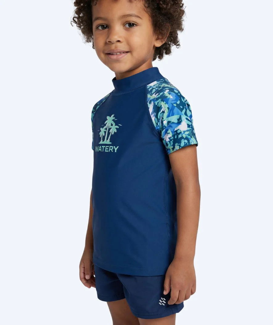 Watery UV-shirt for kids - Katsu Short Sleeve Rashguard - Light blue/dark blue - Image 6