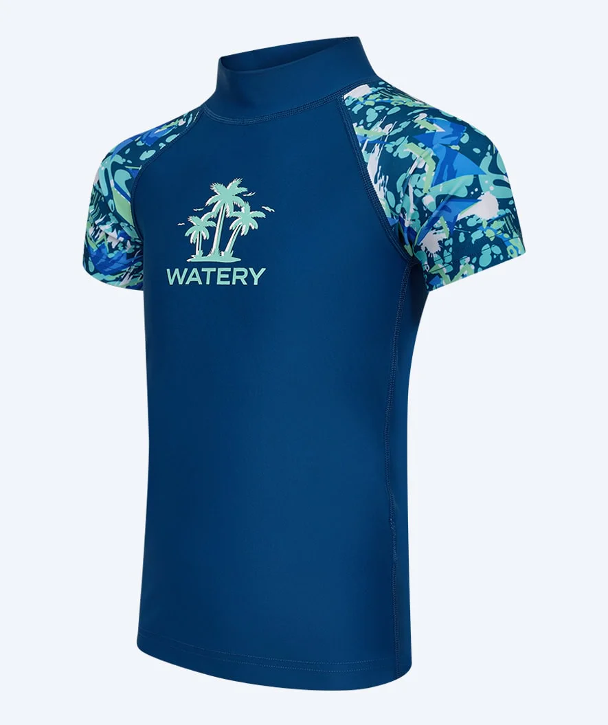 Watery UV-shirt for kids - Katsu Short Sleeve Rashguard - Light blue/dark blue - Image 8