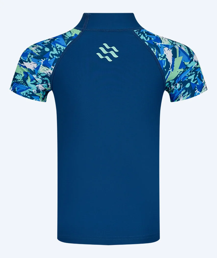 Watery UV-shirt for kids - Katsu Short Sleeve Rashguard - Light blue/dark blue - Image 9